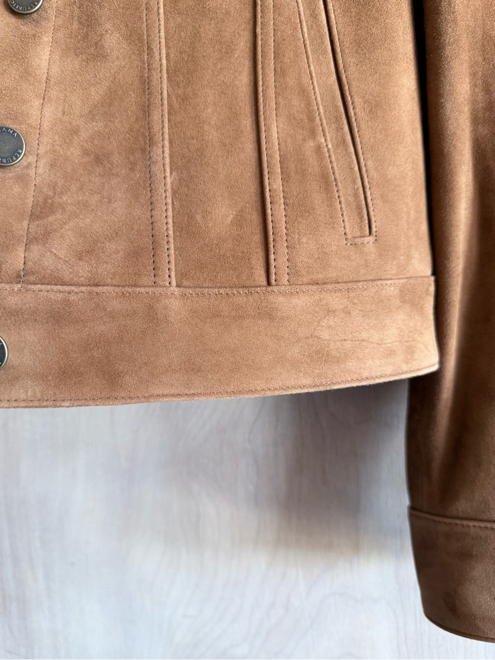 Banana Republic Relaxed Suede Jacket Sweet Chestnut Women's S - Picture 15 of 15